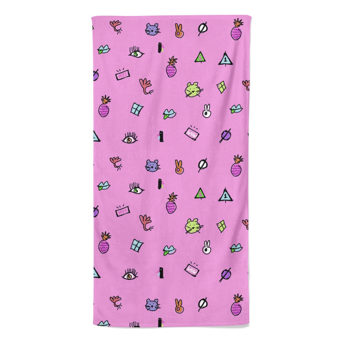 Wow Pink beach towel