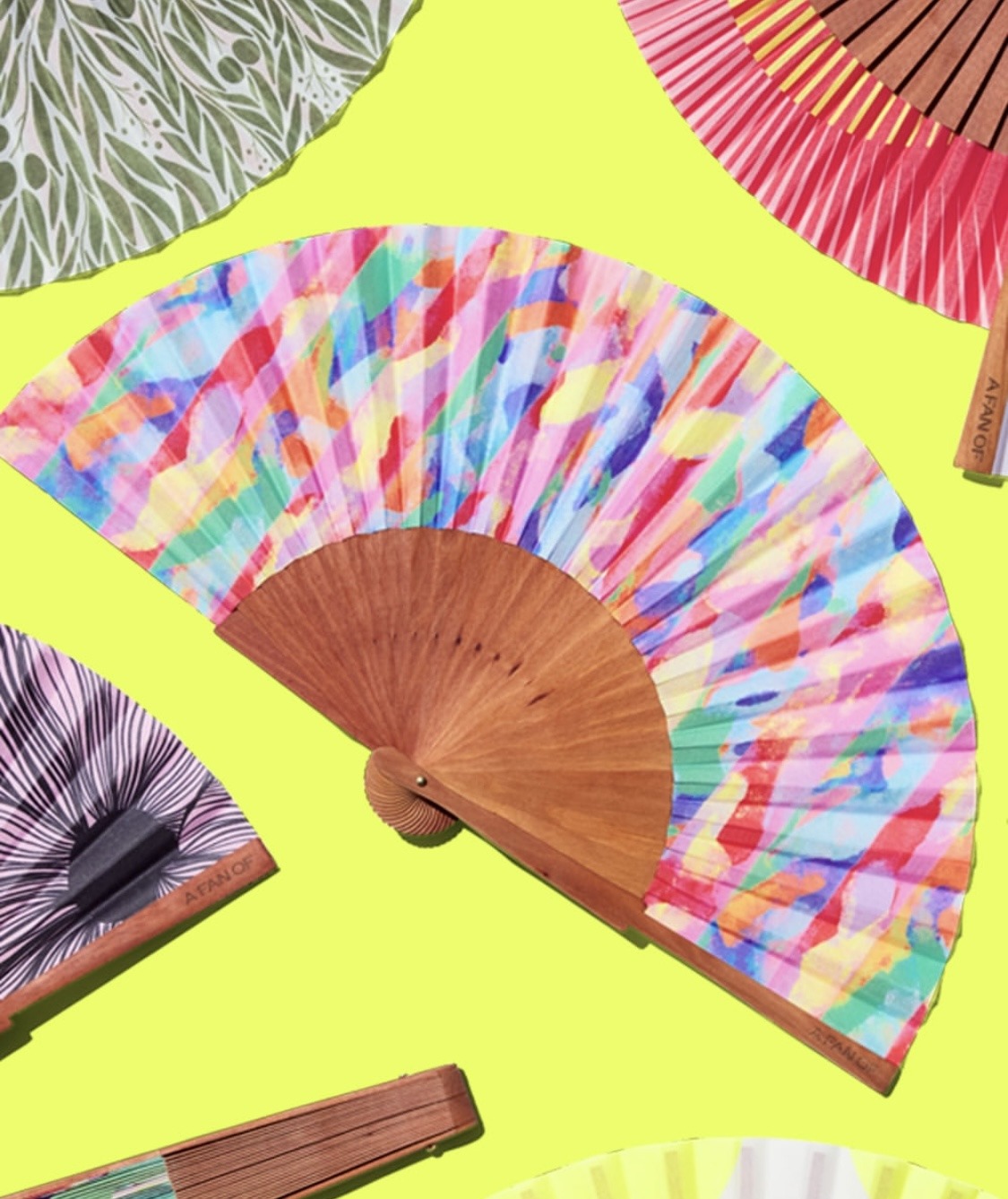 Chromatic Collage χειροποίητη βεντάλια