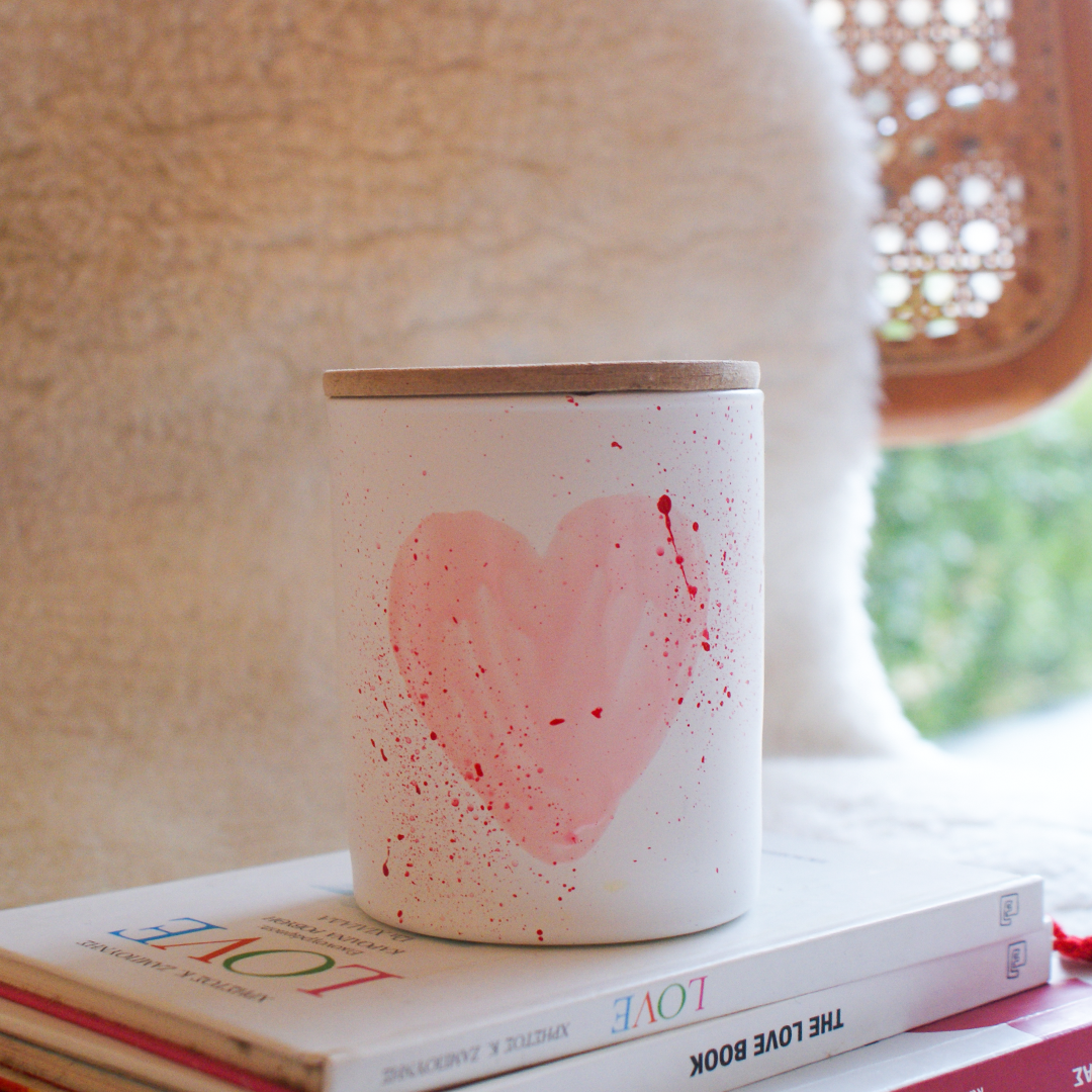 Baby Powder κερί σόγιας σε ζωγραφισμένο ποτήρι