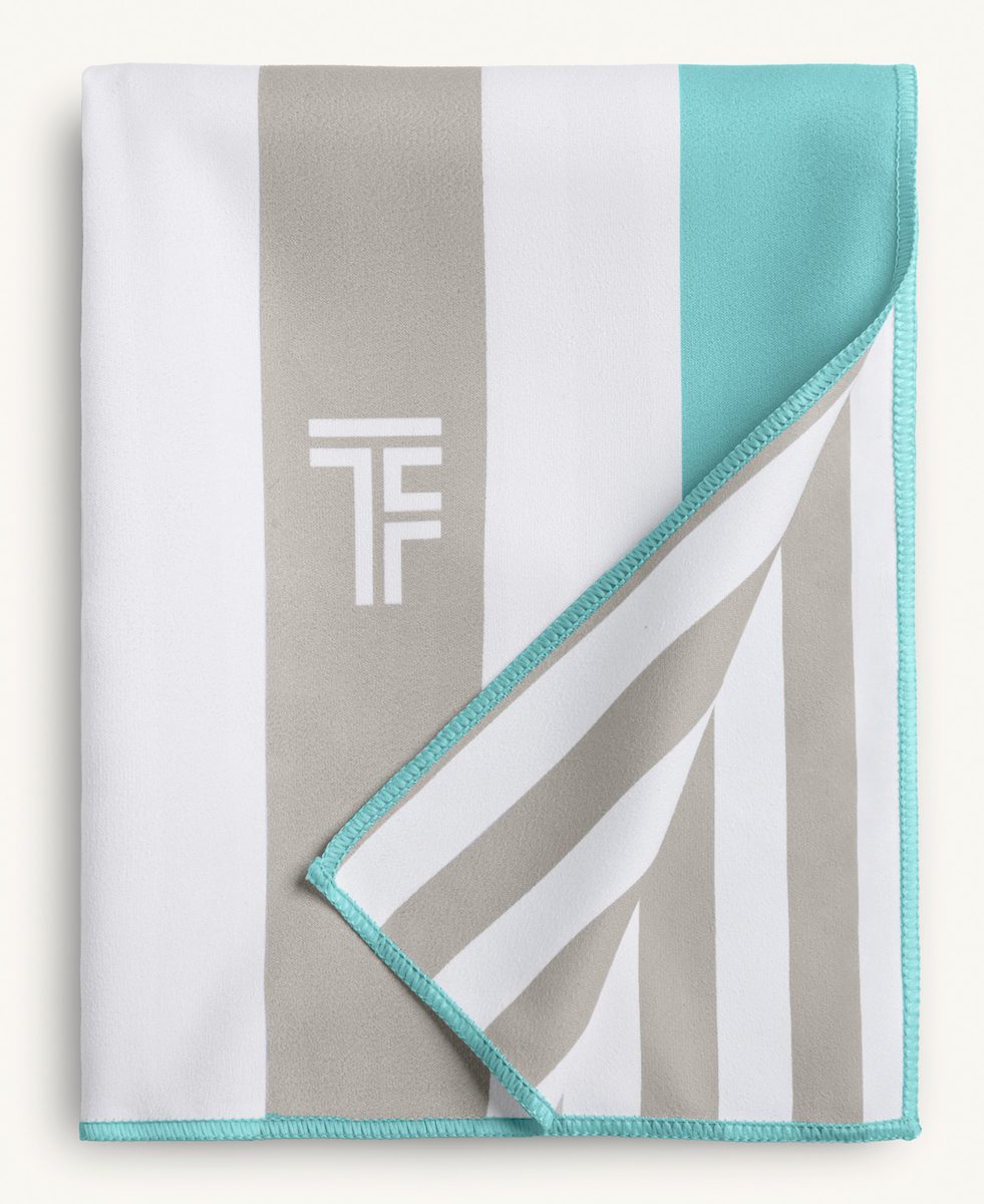 Πετσέτα θαλάσσης με νεσεσέρ Feel & Touch (βεραμάν/γκρι)
