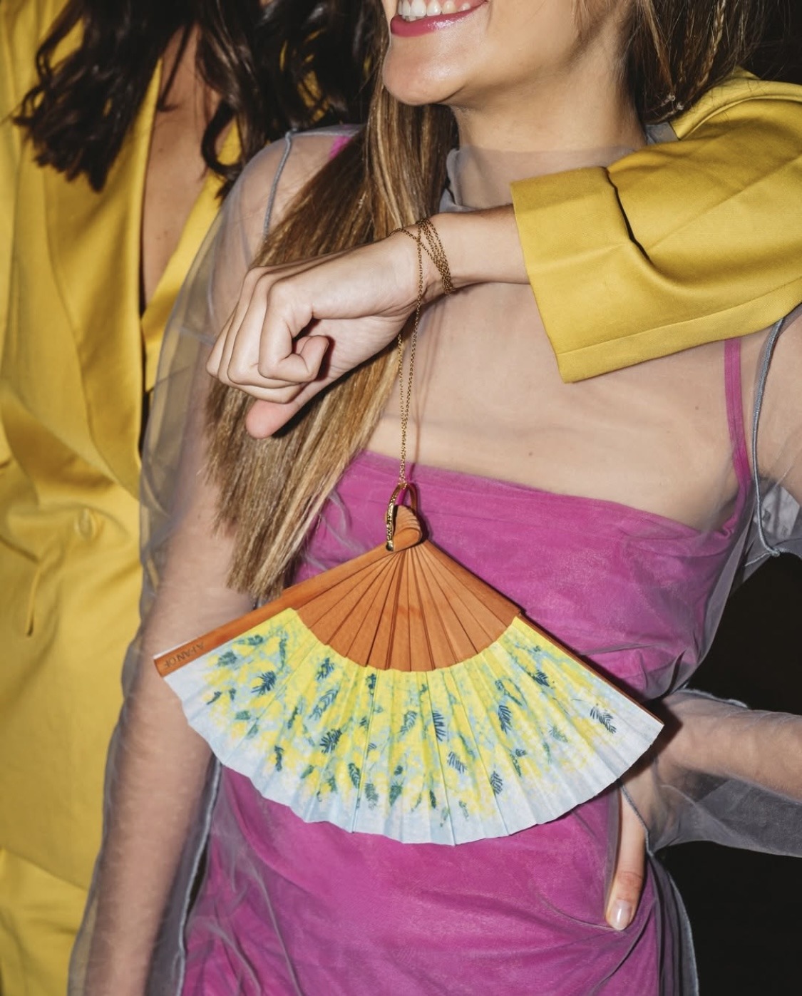 Magic Mimosa mini χειροποίητη βεντάλια