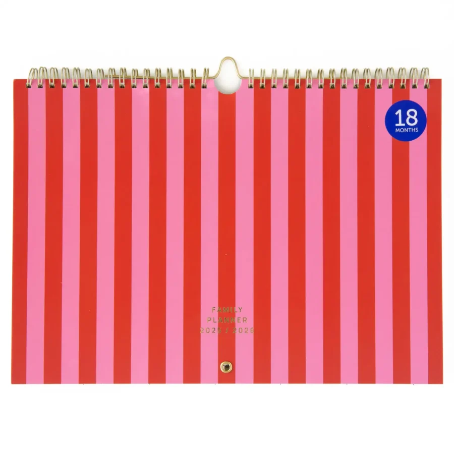 Fabrique 18 Months Family Planner 2025/2026 Stripes Pink