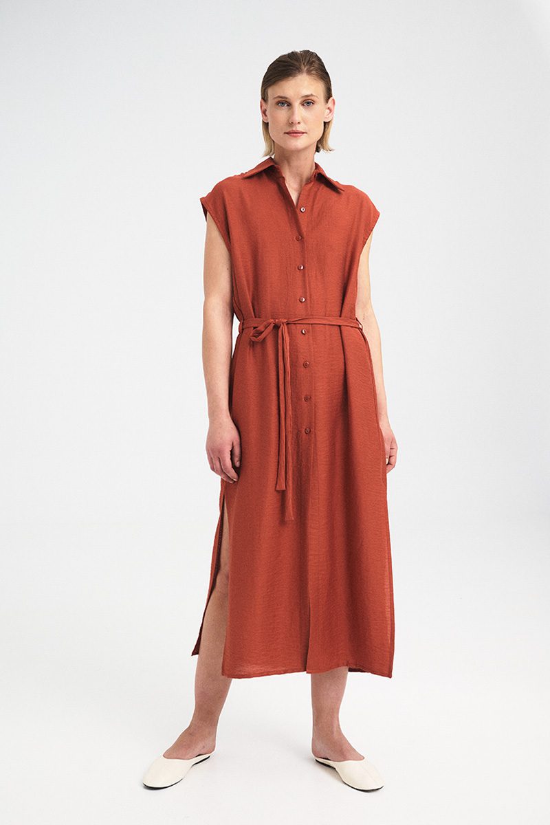Kaia Belted Shirt Dress Ofilia's