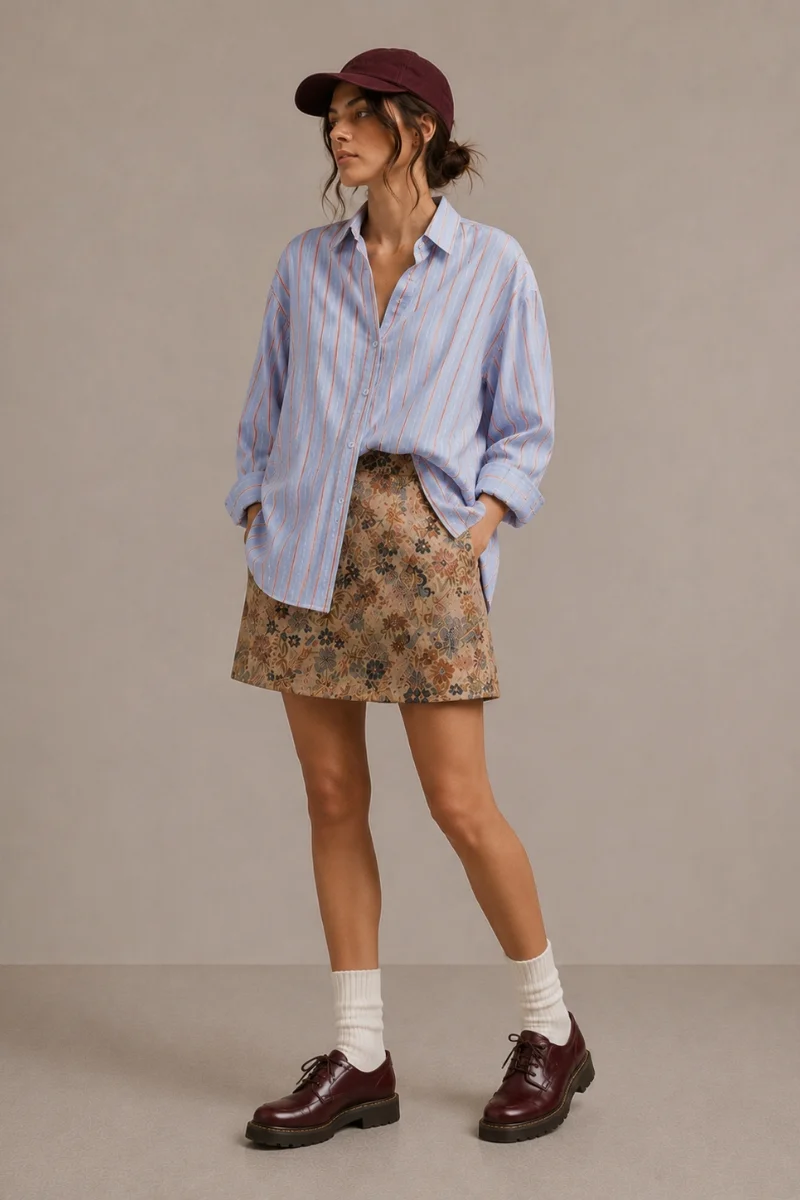 Oversized Striped Poplin Shirt Ofilia' s