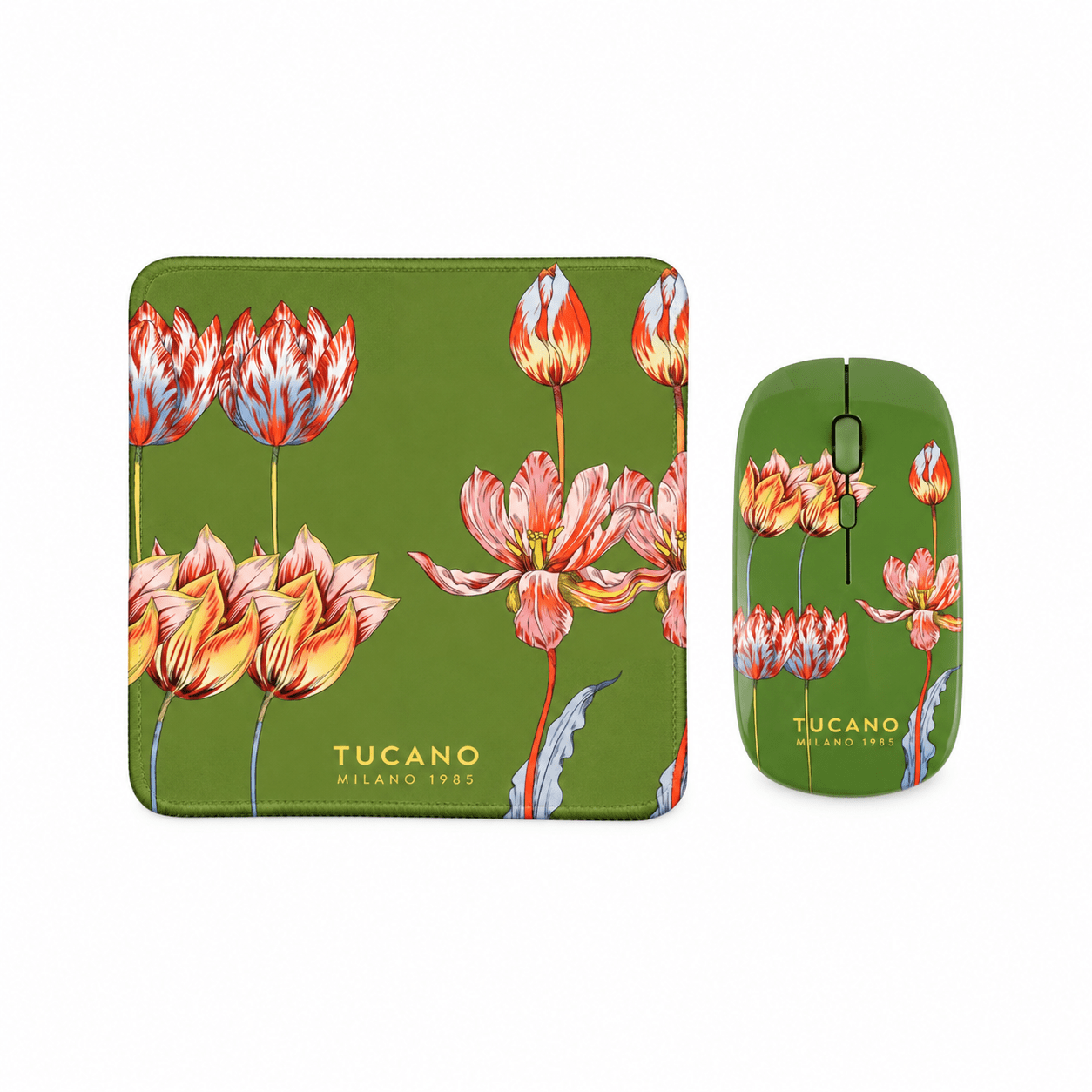 Σετ Mouse Pad & Ασύρματο Mouse Sketch Flowers Tucano