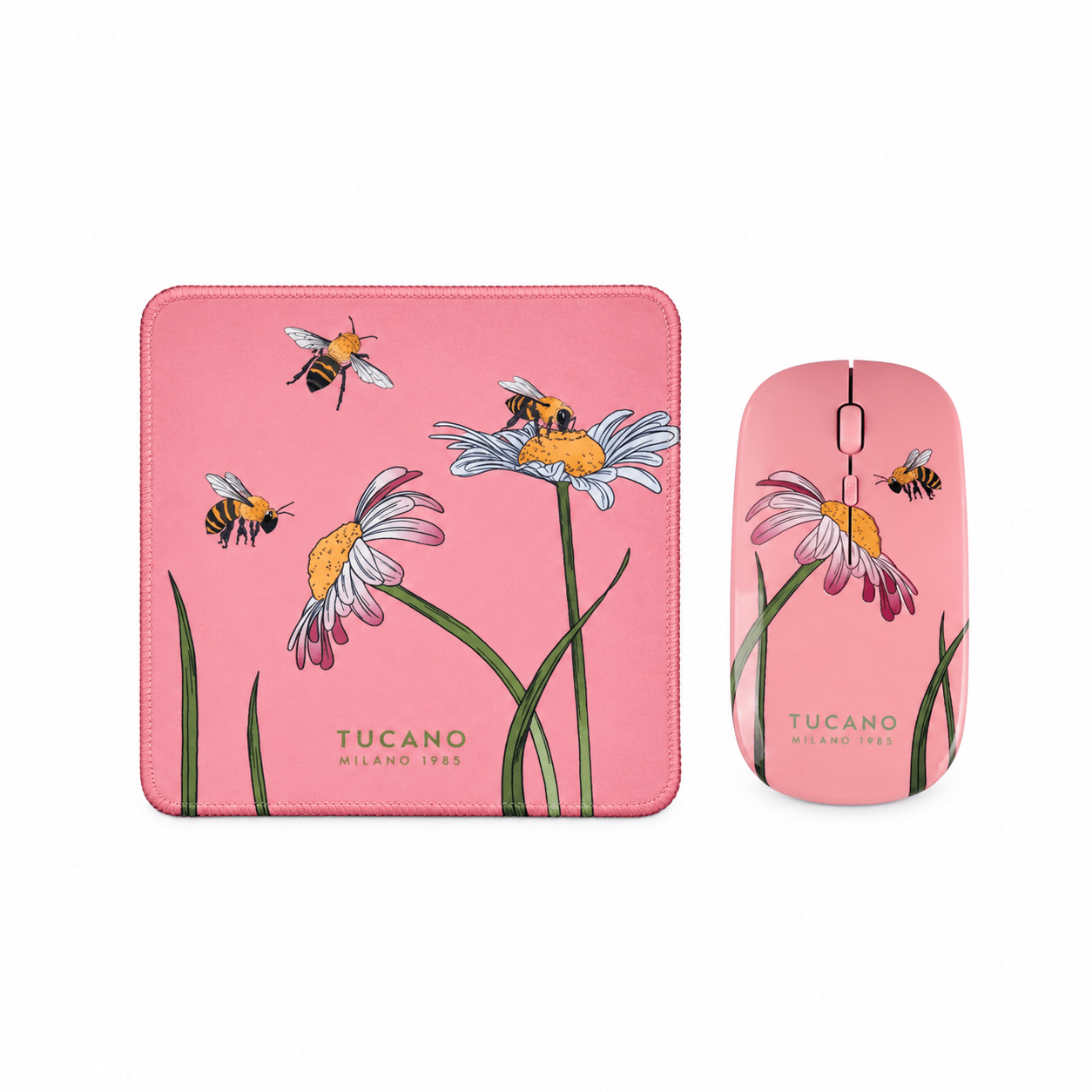 Σετ Mouse Pad & Ασύρματο Mouse Sketch Pink Bees Tucano