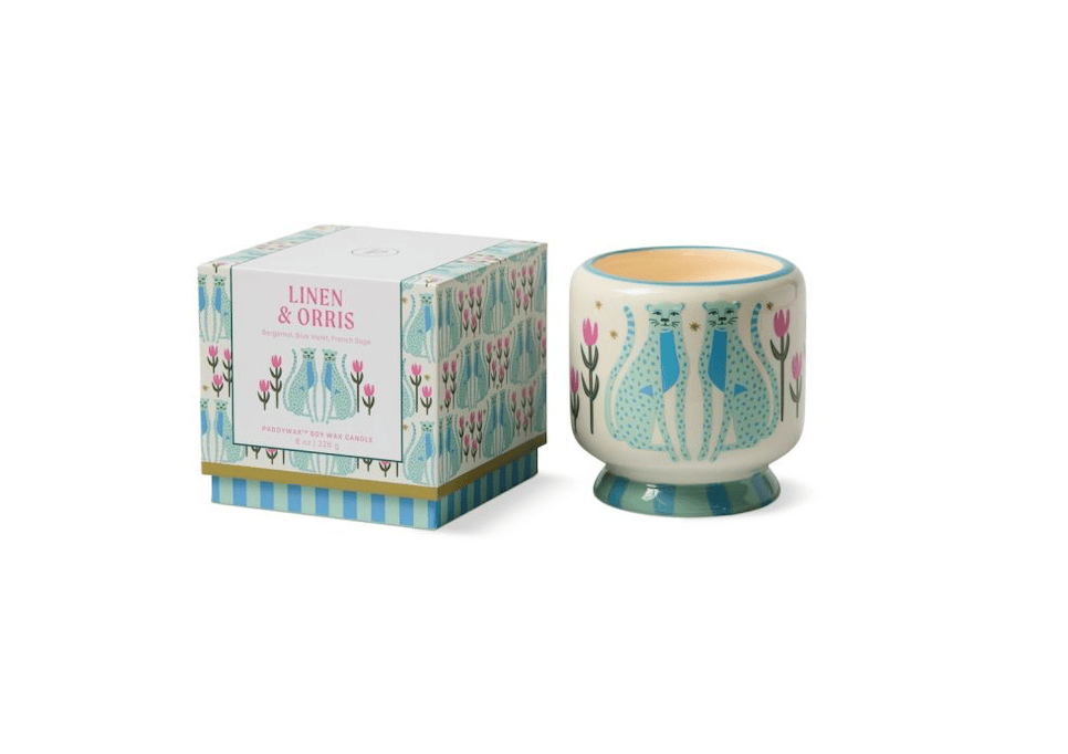 ADopo Κεραμικό κερί σόγιας, Linen & Orris Blue Cheetahs - Paddywax